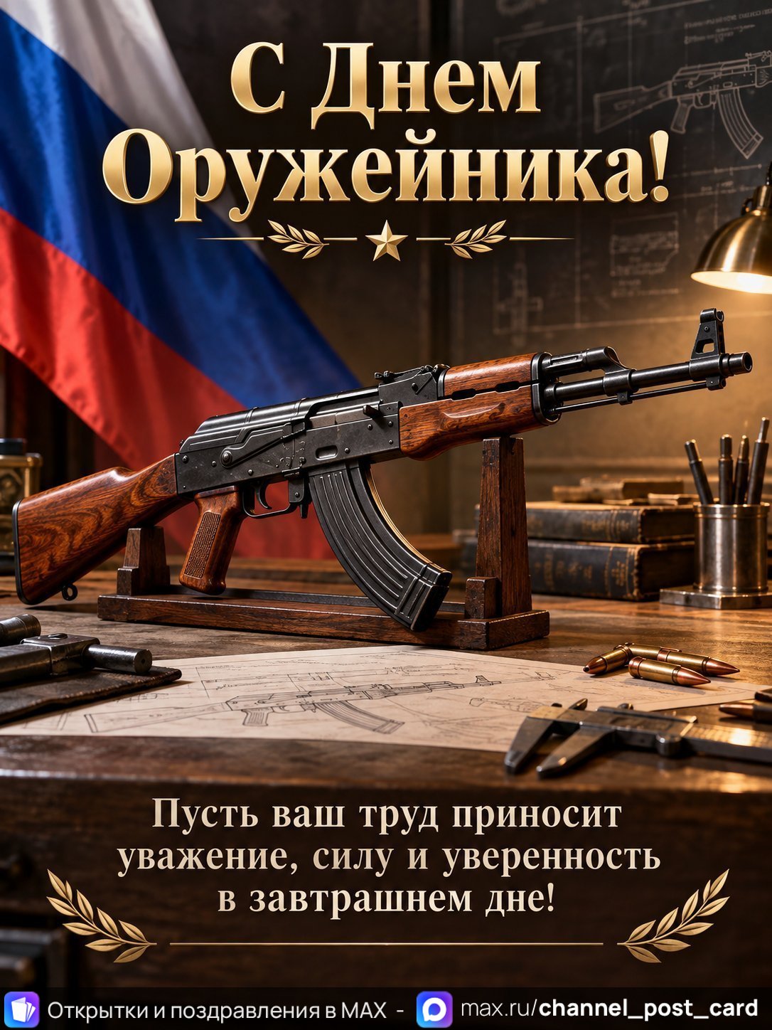 Открытка «С Днем Оружейника»