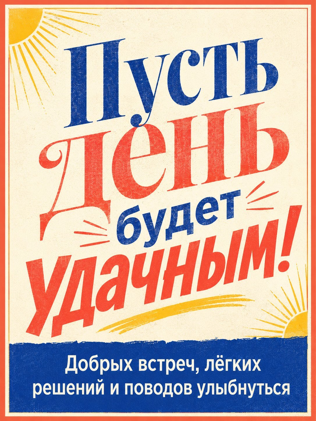 Открытка «Пусть день будет удачным»