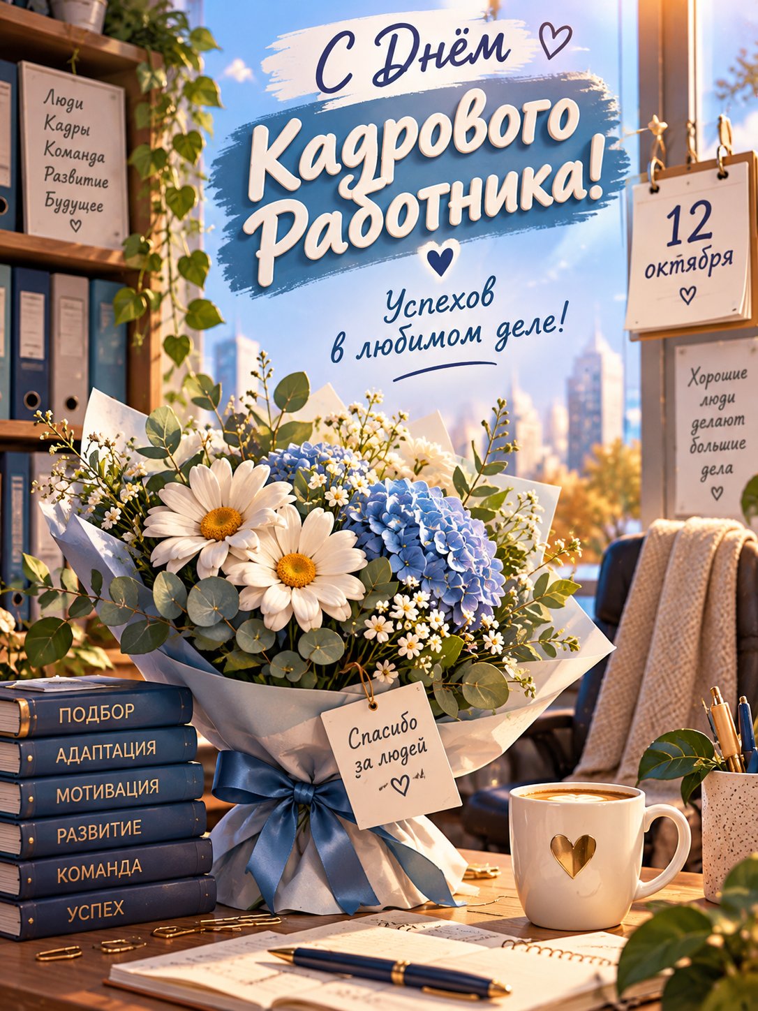 Открытка «С Днем Кадрового Работника»