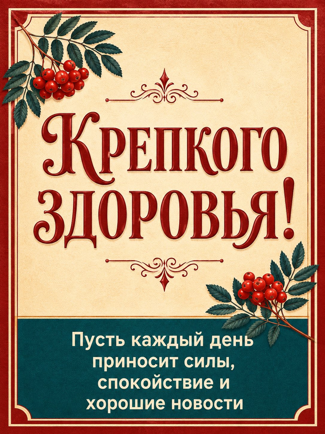 Открытка «Крепкого здоровья»
