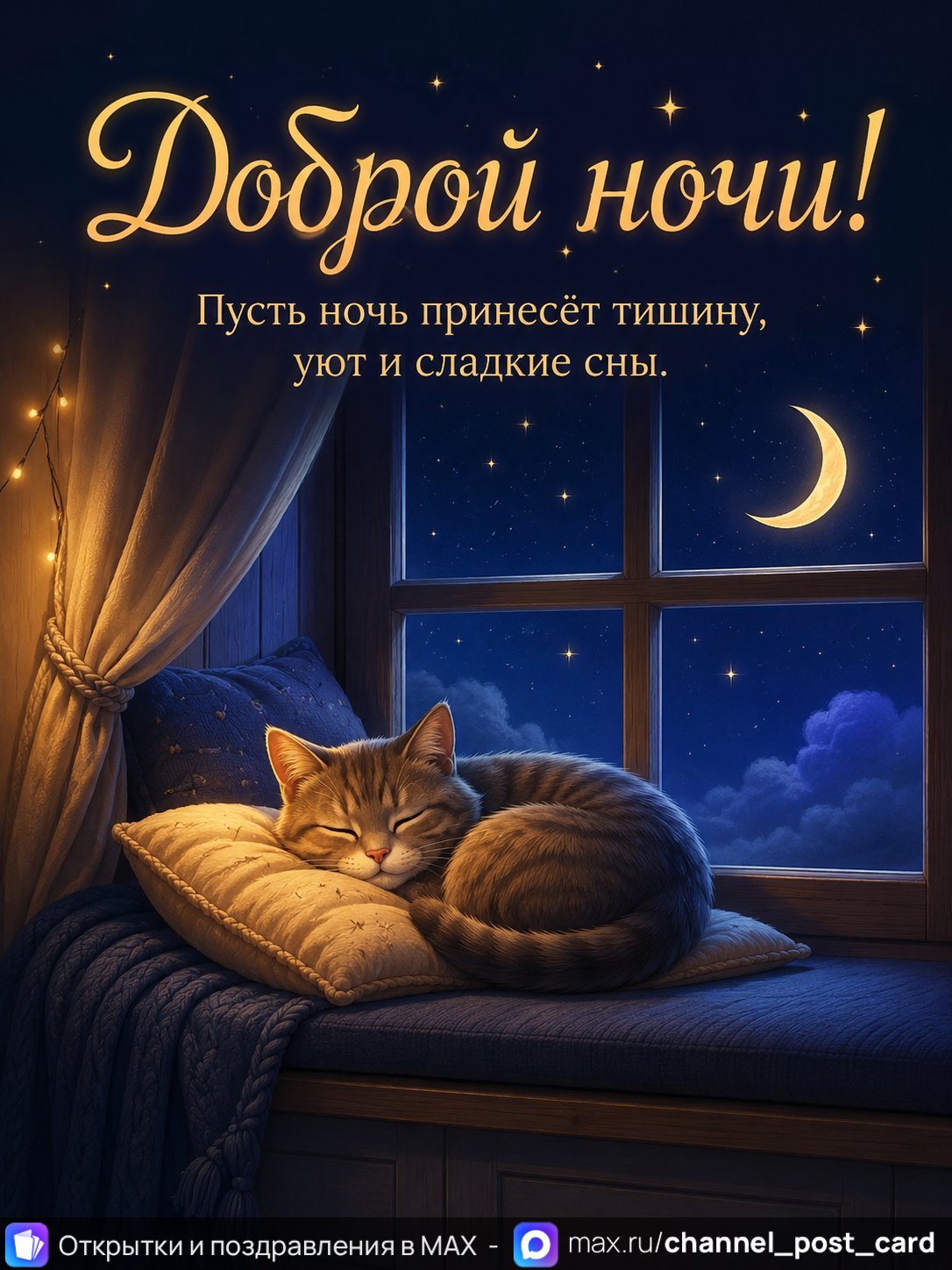 Открытка «Доброй ночи» — Спокойной ночи