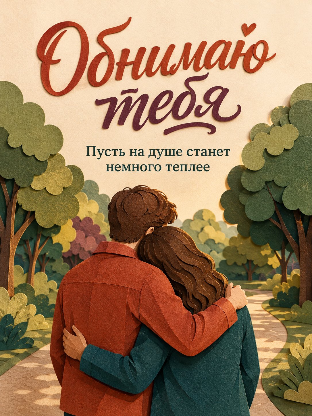 Открытка «Обнимаю тебя»