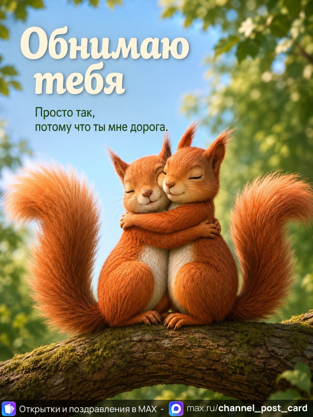 Открытка «Обнимаю тебя»