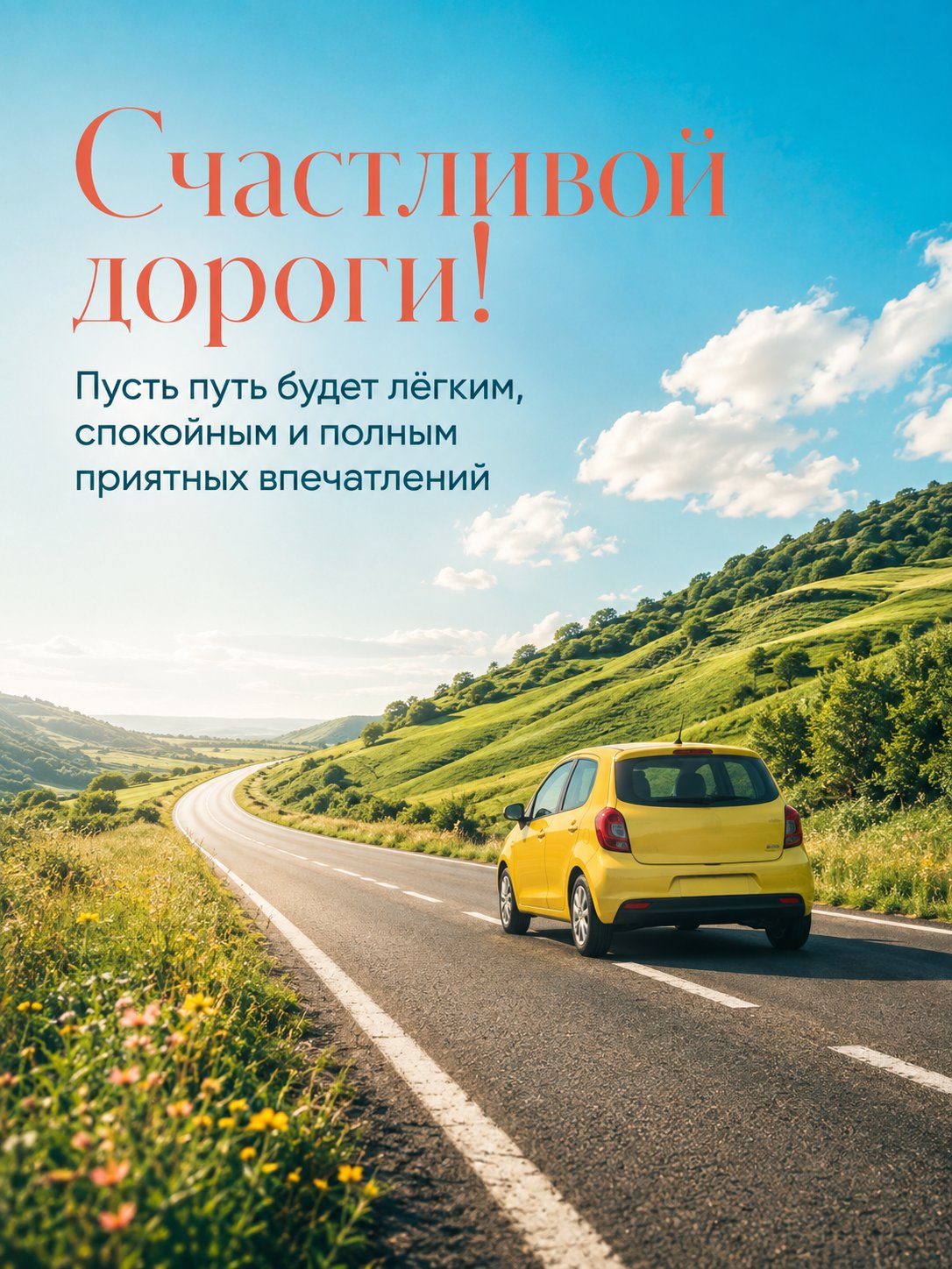 Открытка «Счастливой дороги»