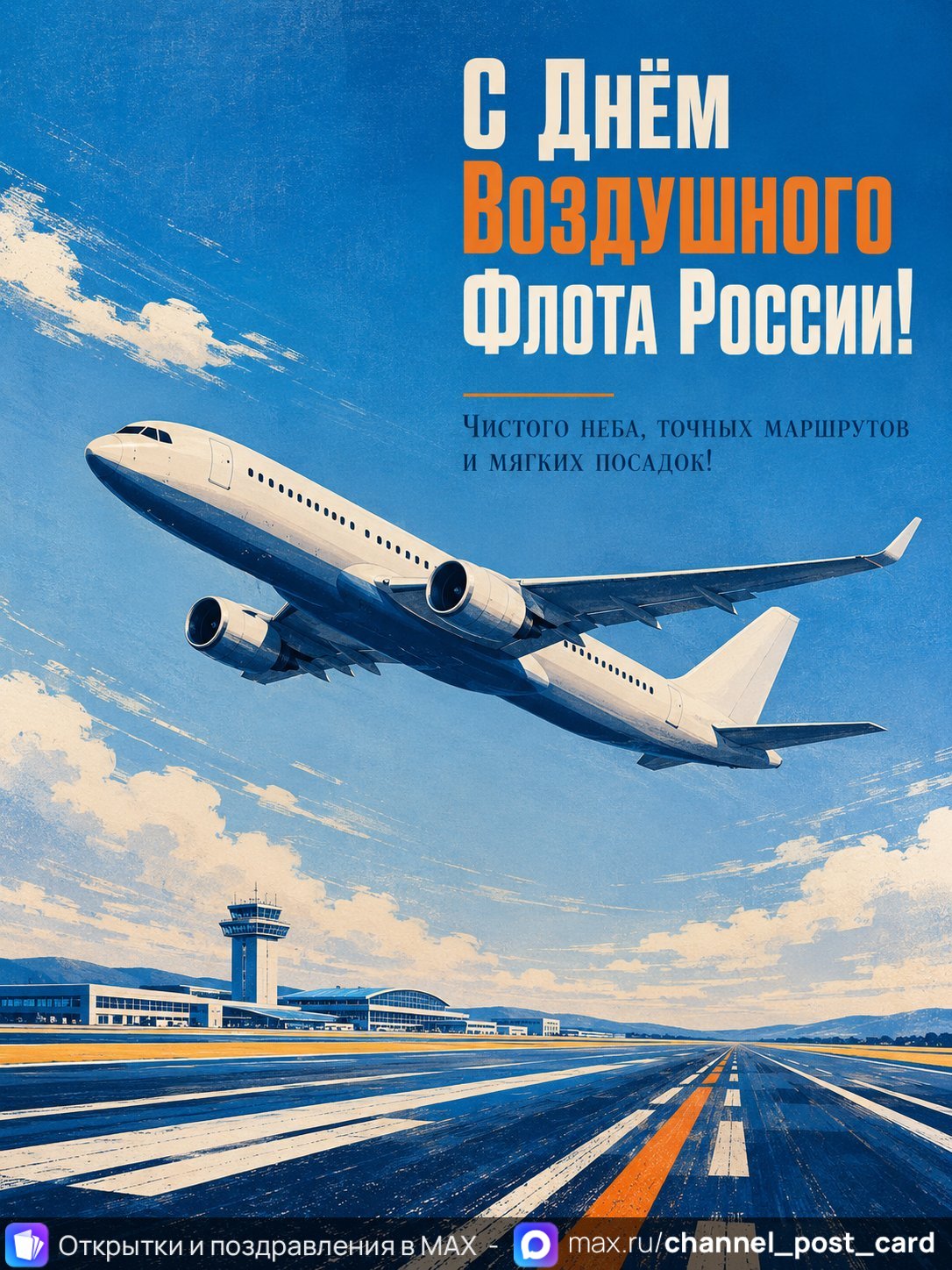 Открытка «С Днем Воздушного Флота России»