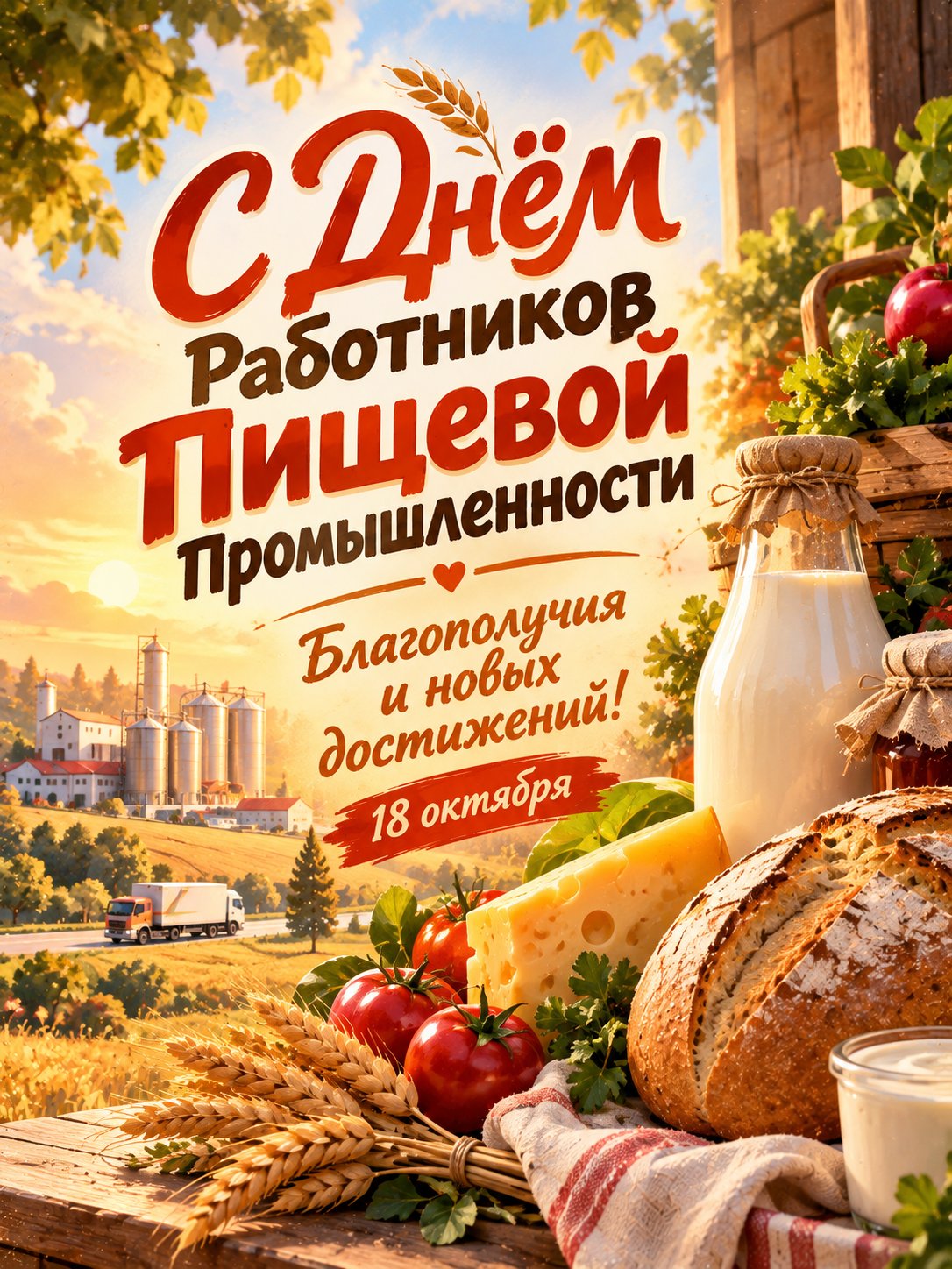 Открытка «С Днем Работников Пищевой Промышленности»