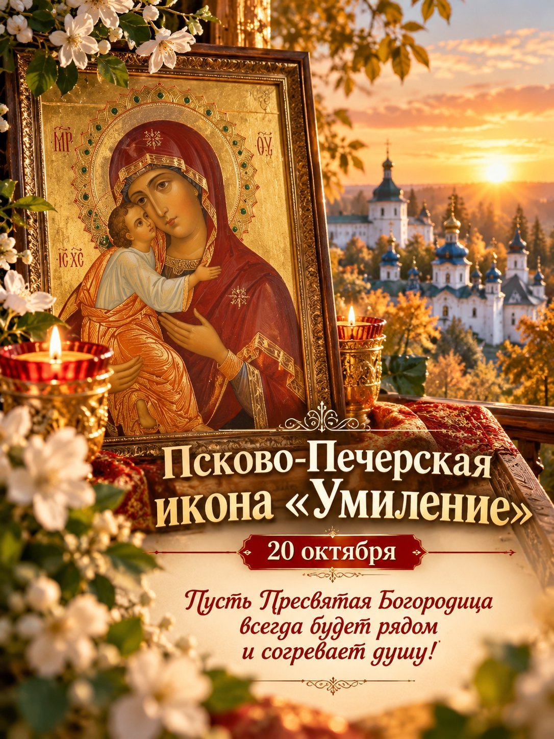 Открытка «Псково-Печерская икона Умиление»