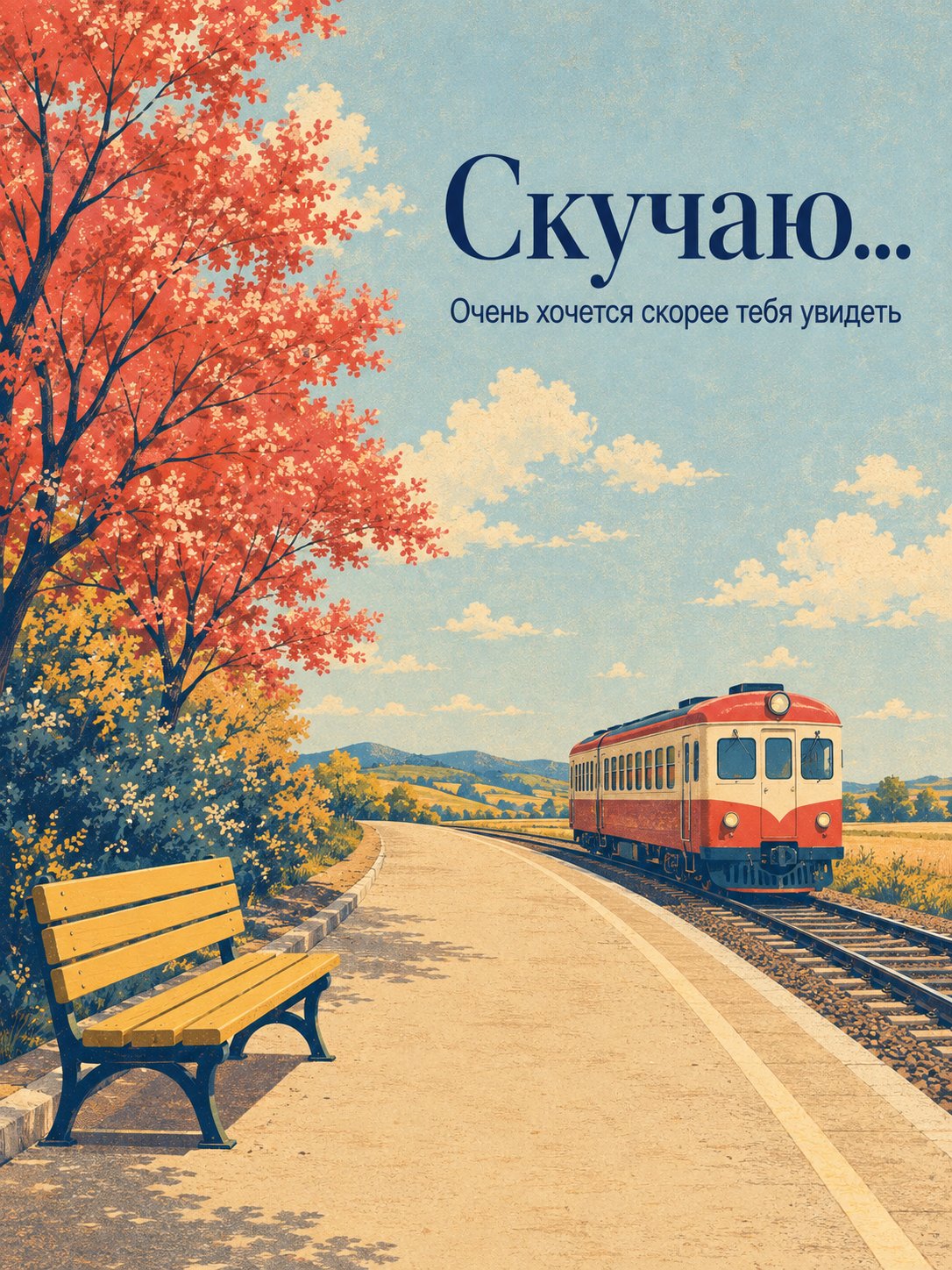Открытка «Скучаю»