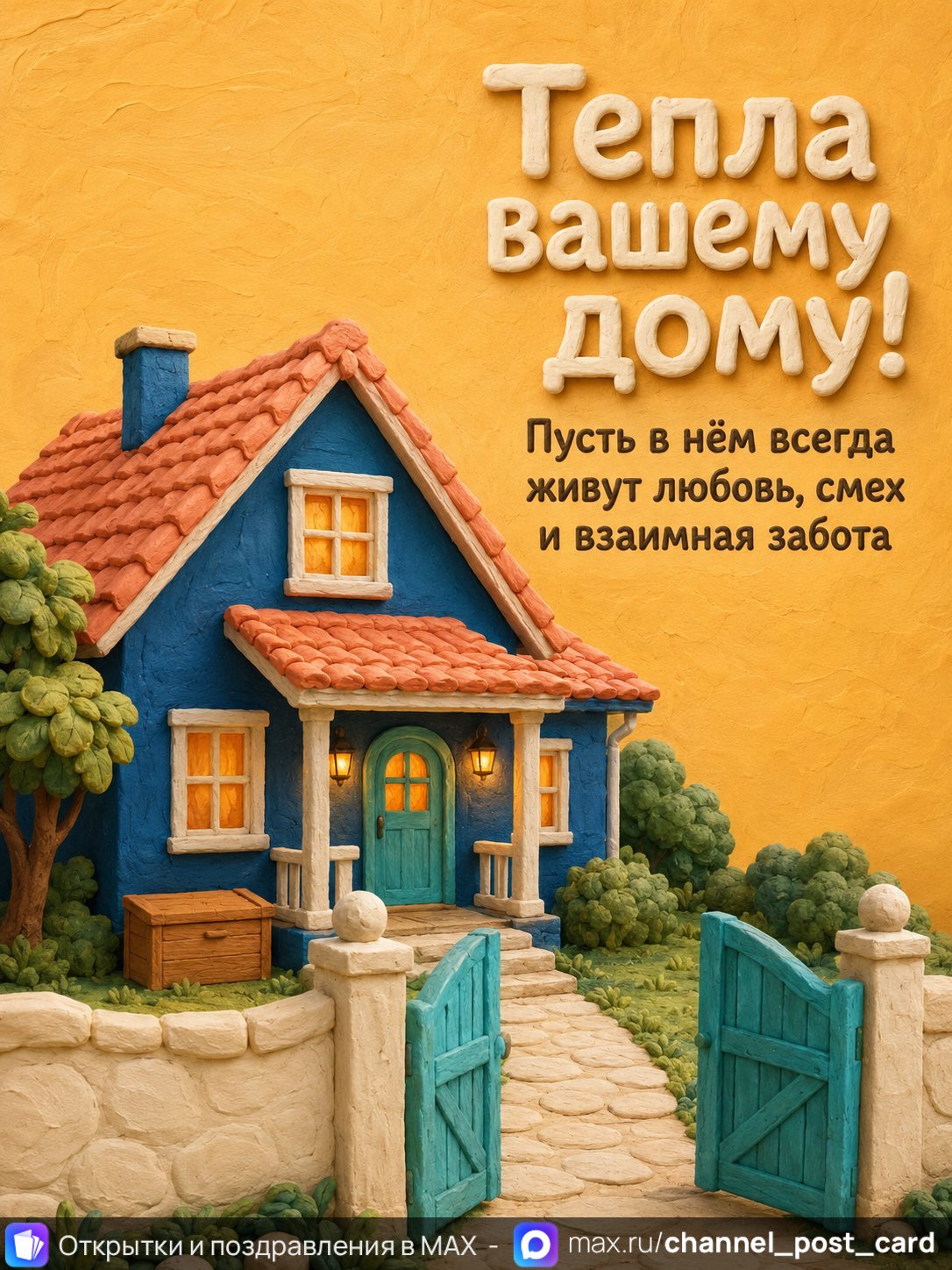 Открытка «Тепла вашему дому» — Хорошего настроения