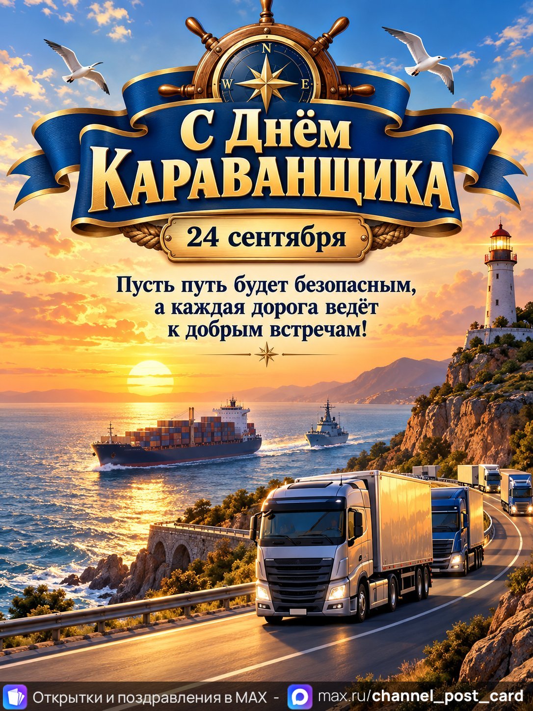 Открытка «С Днем Караванщика»