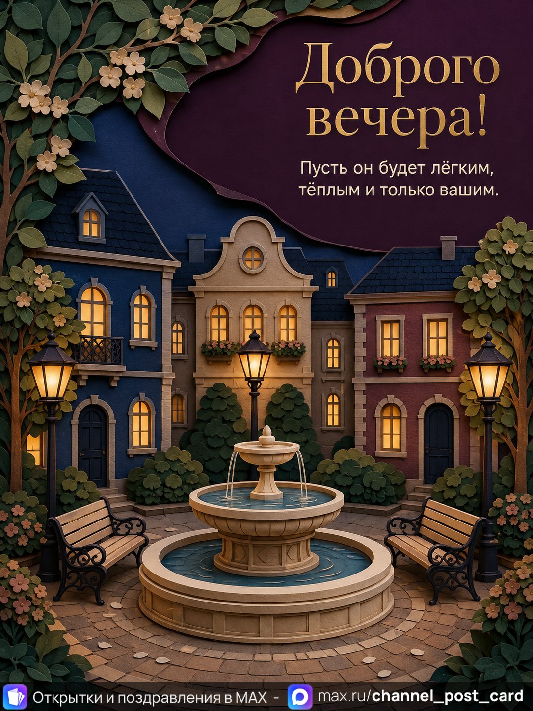 Открытка «Доброго вечера»