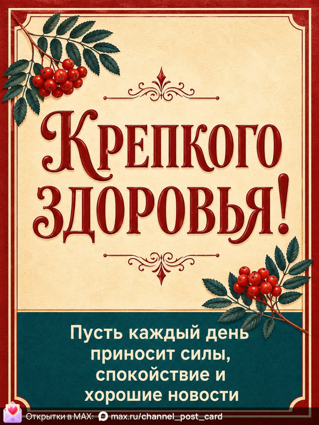 Открытка «Крепкого здоровья»