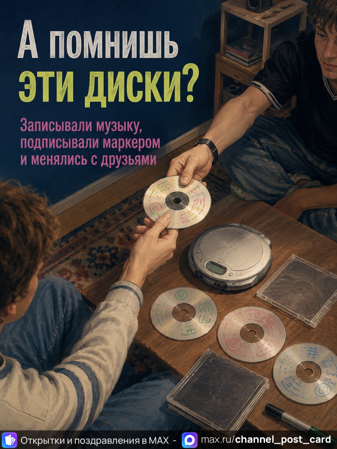 Открытка «Помнишь диски?»