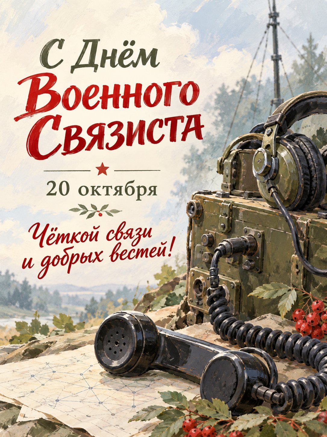 Открытка «С Днём Военного Связиста»