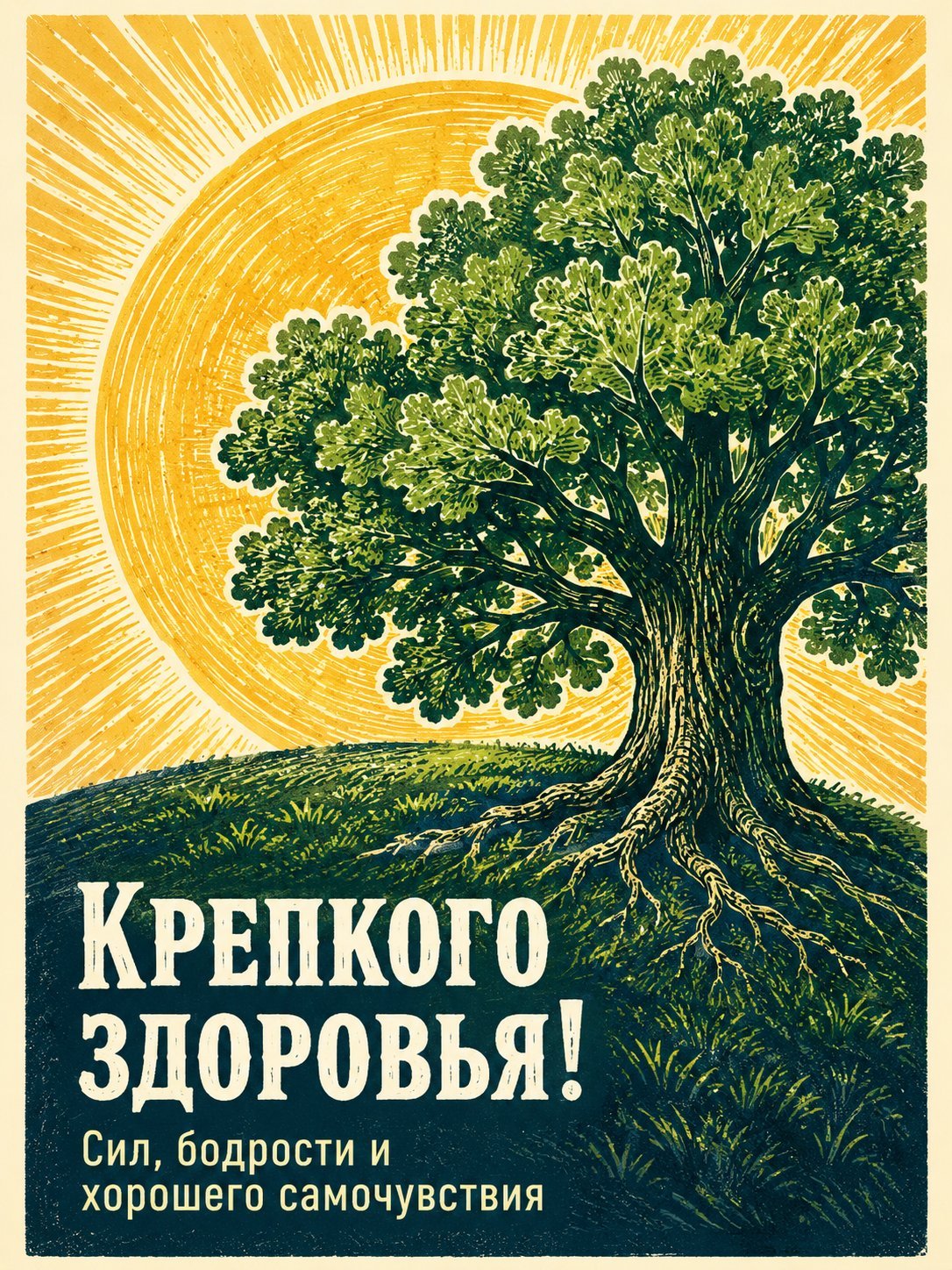 Открытка «Крепкого здоровья»
