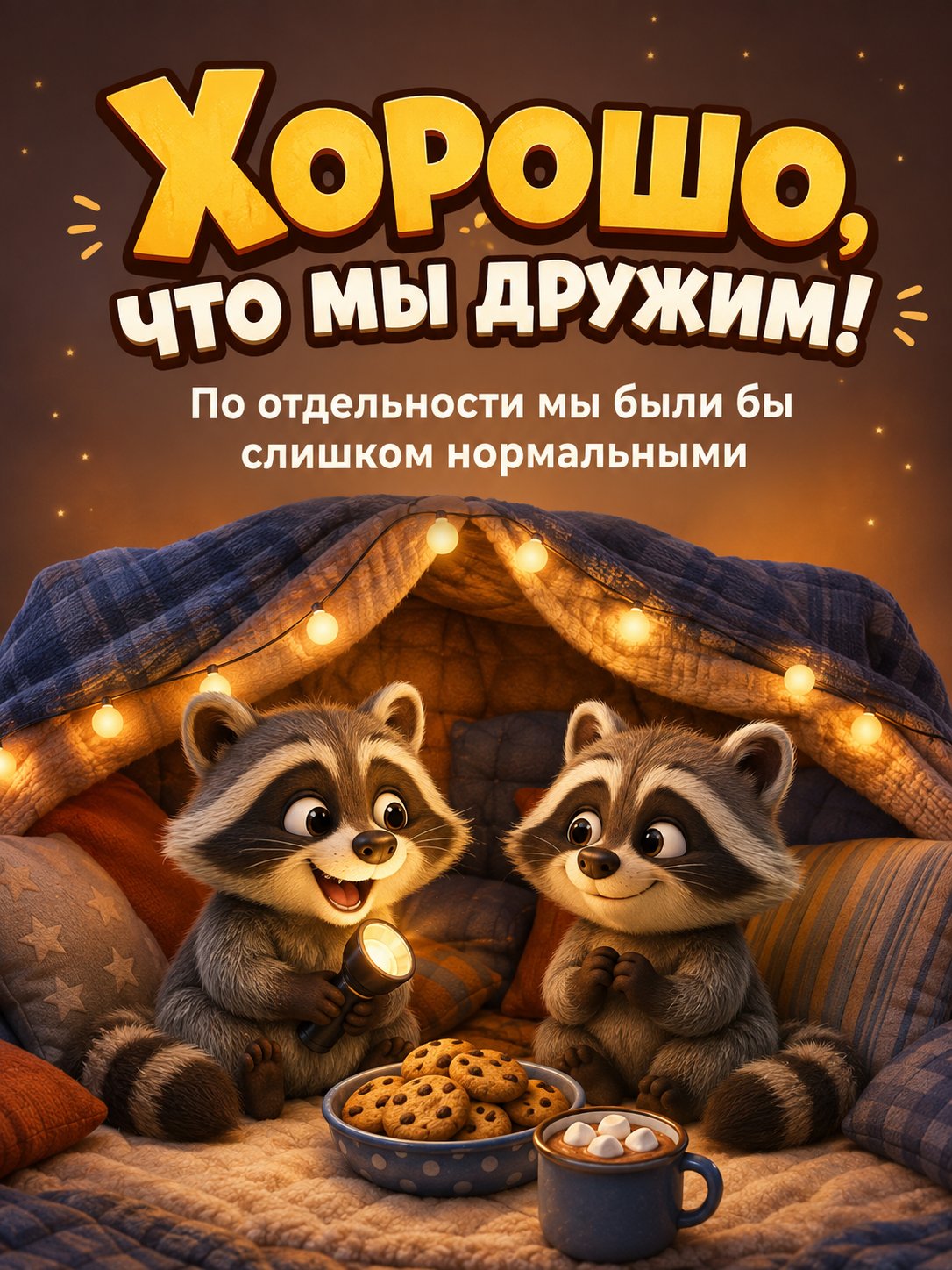Открытка «Хорошо что мы дружим»