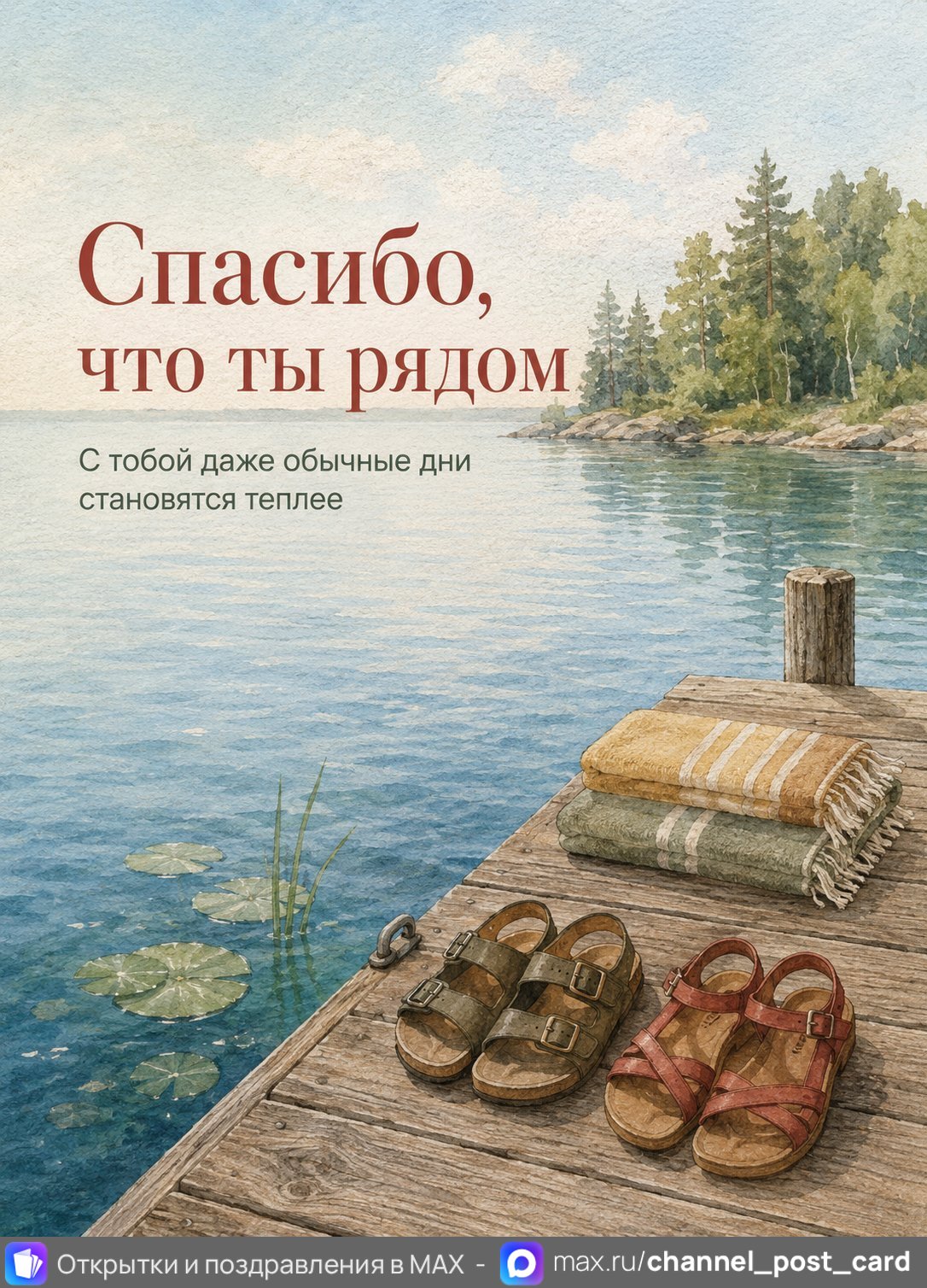 Открытка «Спасибо что ты рядом»