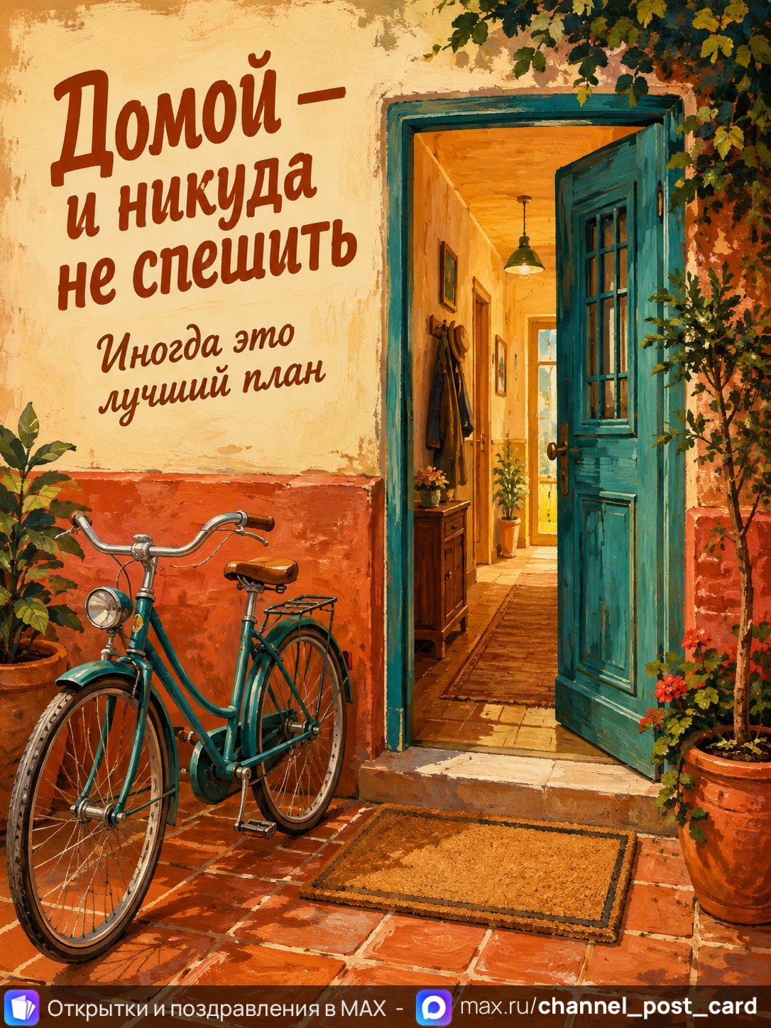 Открытка «Домой и не спешить»