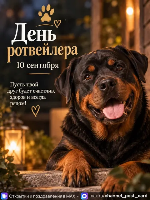 Открытка «День ротвейлера»