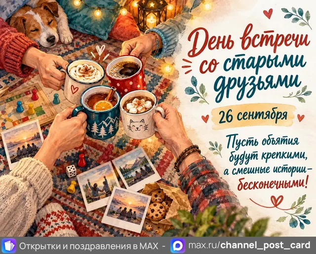 Открытка «День встречи со старыми друзьями»