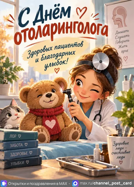 С Днём отоларинголога — открытка «День отоларинголога»