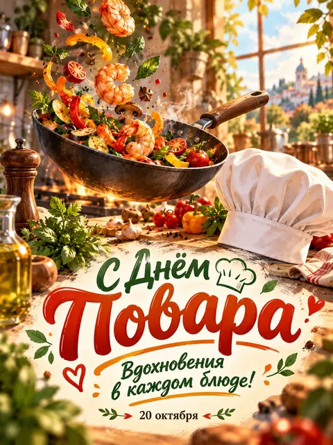 С Днём Повара — открытка «День повара»