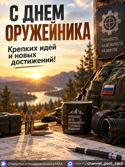 Открытка «С Днём Оружейника»