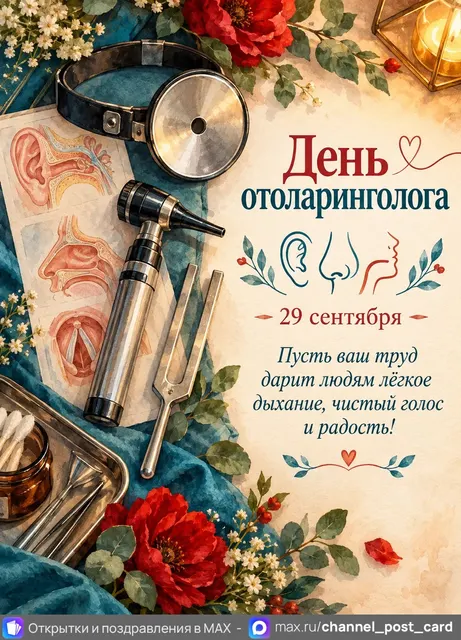Открытка «День отоларинголога»