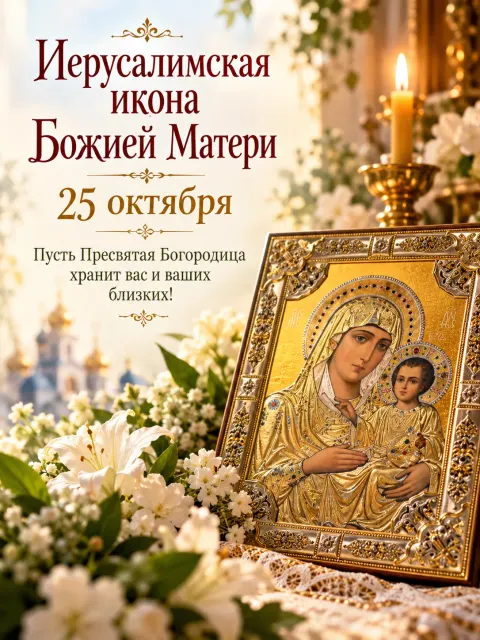 Открытка «Иерусалимская икона Божией Матери»