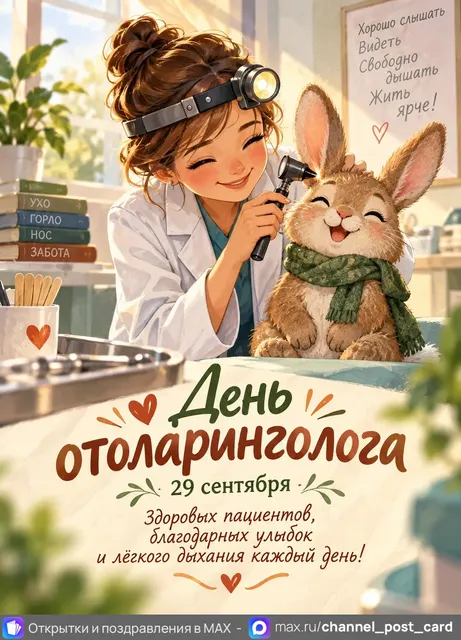 Открытка «День отоларинголога»