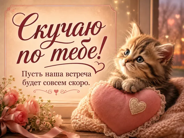 Открытка «Скучаю по тебе»