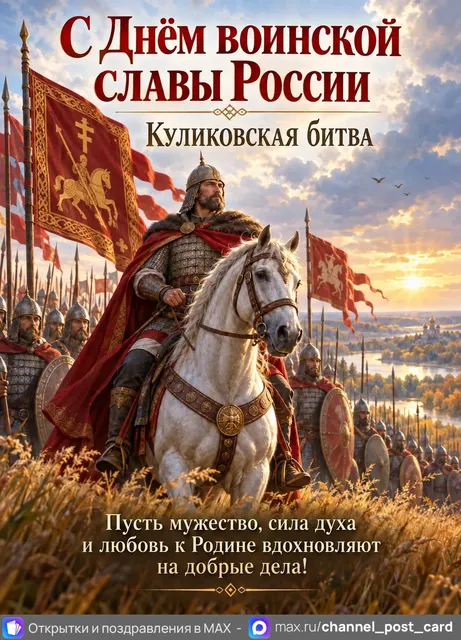Открытка «С Днем Победы в Куликовской Битве»