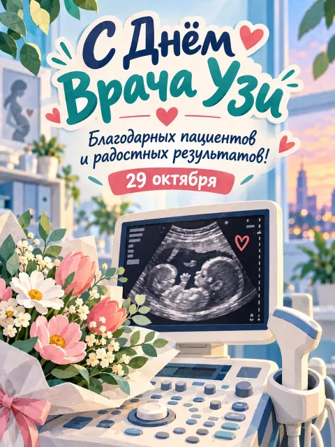 С Днем Врача УЗИ — открытка «День врача УЗИ»
