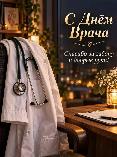 С Днем врача — открытка «День врача»