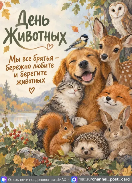 С Днём Животных — открытка «День животных»