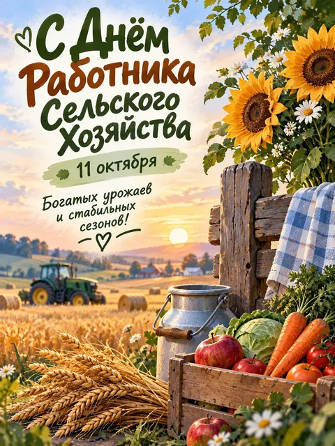 С Днём работника сельского хозяйства — открытка «День работника сельского хозяйства»