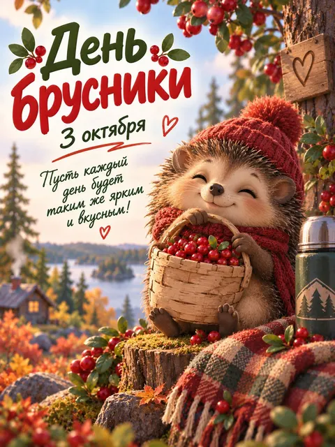 С Днем Брусники — открытка «День брусники»