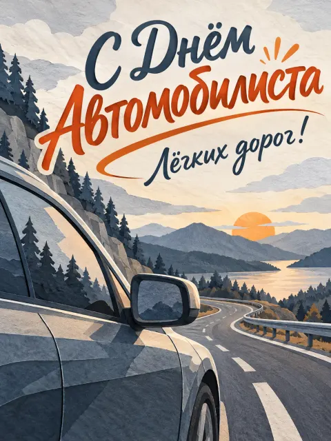С Днем Автомобилиста — открытка «День автомобилиста»