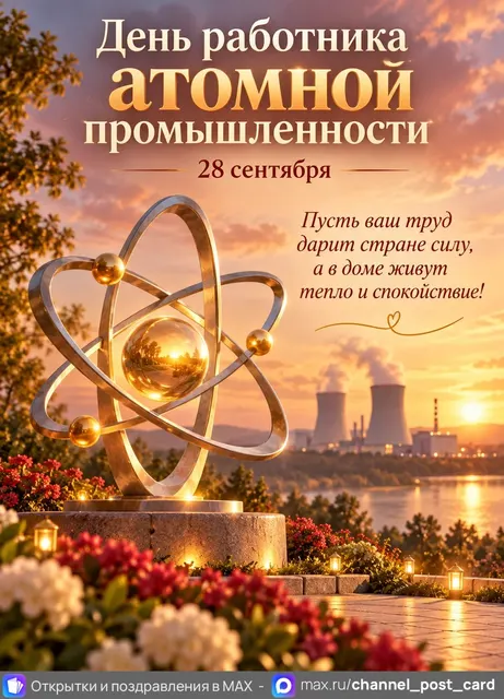 Открытка «День работника атомной промышленности»