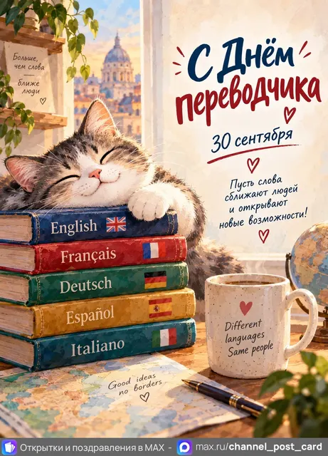 С днем переводчика — открытка «Международный день переводчика»