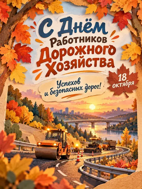 С Днем Работников Дорожного хозяйства — открытка «День работников дорожного хозяйства»