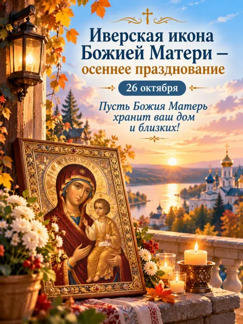 Открытка «Иверская икона Божией Матери»