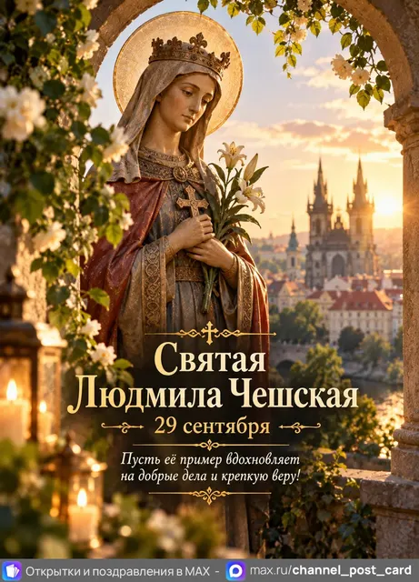 Открытка «Святая Людмила Чешская»