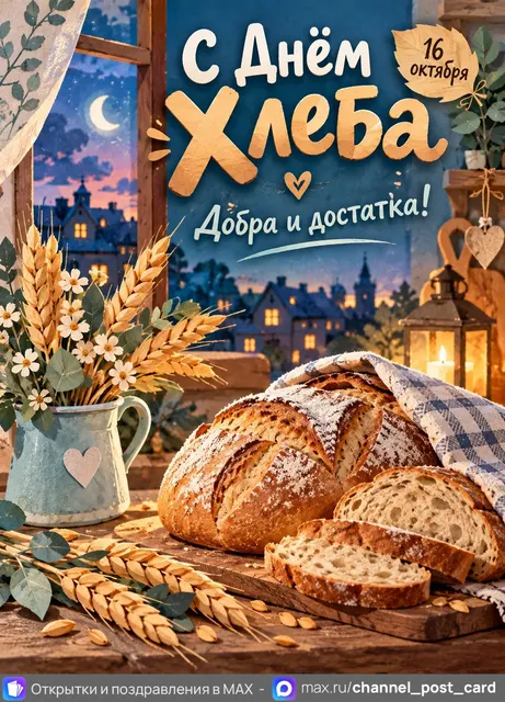 С Днём Хлеба — открытка «Всемирный день хлеба»