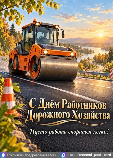 С Днем Работников Дорожного хозяйства — открытка «День работников дорожного хозяйства»