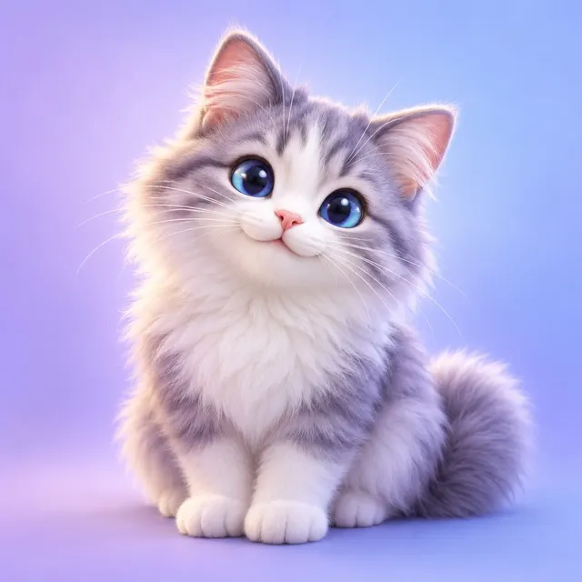 Светло серый котёнок