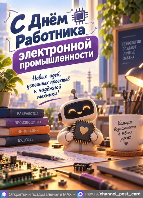 С Днем Работника Электронной промышленности — открытка «День работника электронной промышленности»