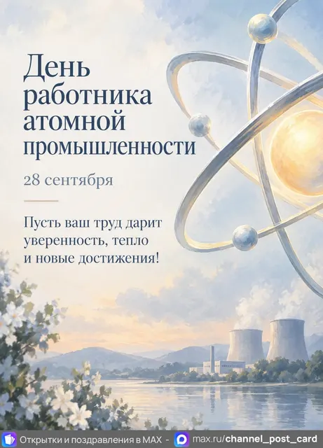Открытка «День работника атомной промышленности»