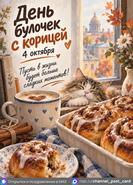 С Днём Булочек с корицей — открытка «День булочек с корицей»