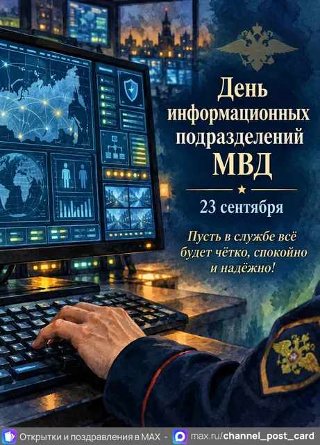 Открытка «С Днём информационных подразделений МВД»